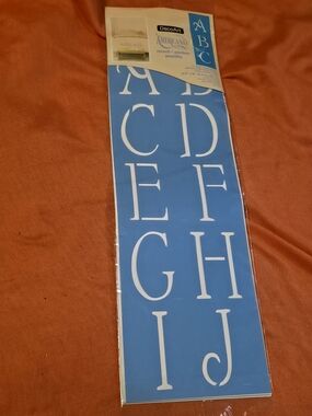 4/$25 Deal! DecoArt Americana Alphabet Stencil - Blue with White Letters